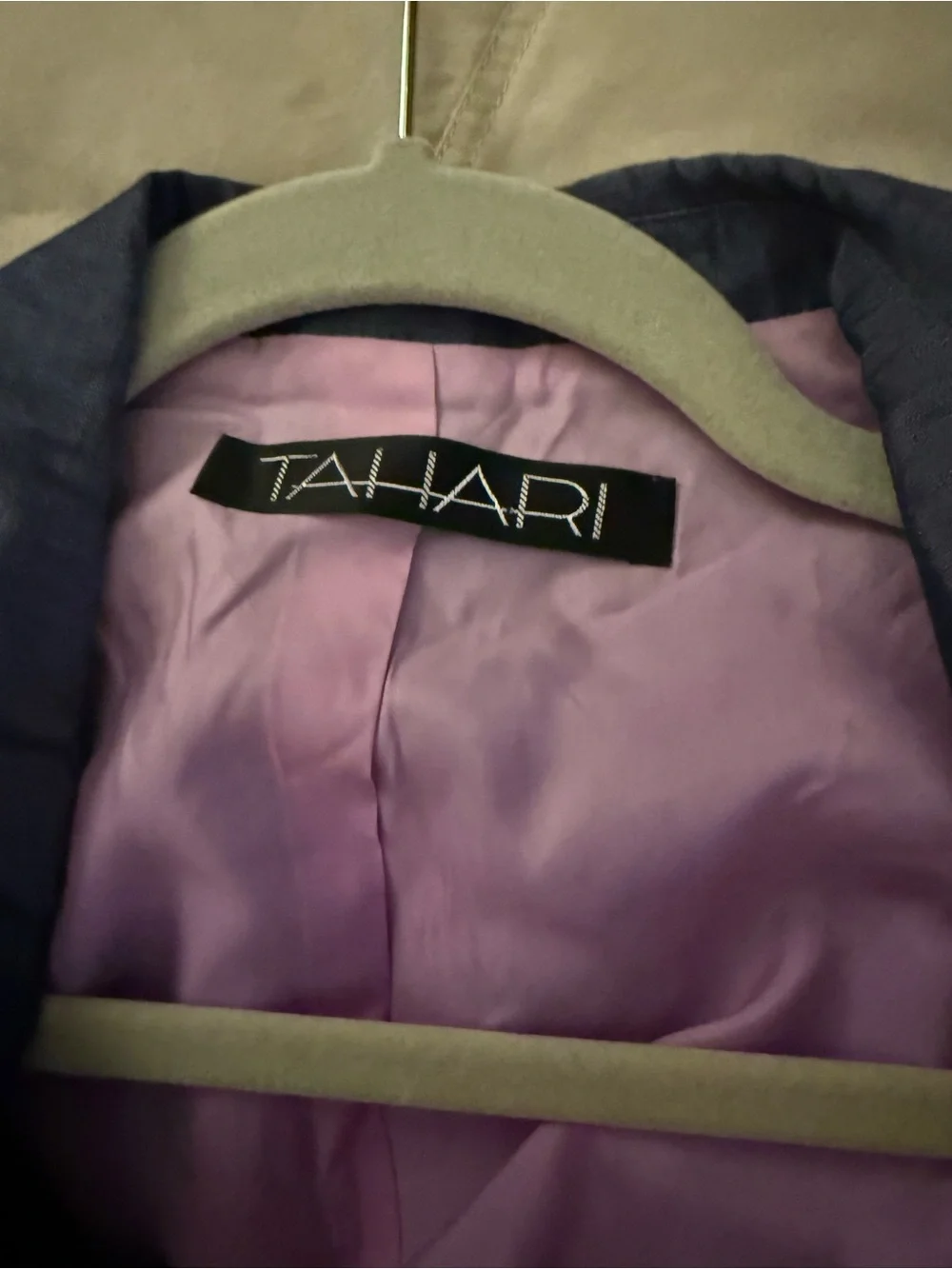 Tahari Navy Wool Mohair Blend Tailored Blazer Size 10‎ Office Career Chic